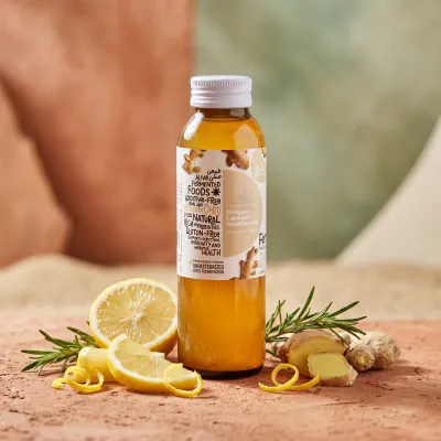 Ginger and lemon kombucha